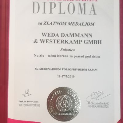 News_Urkunde_WEDA_Saugferkelfütterung_Nutrix